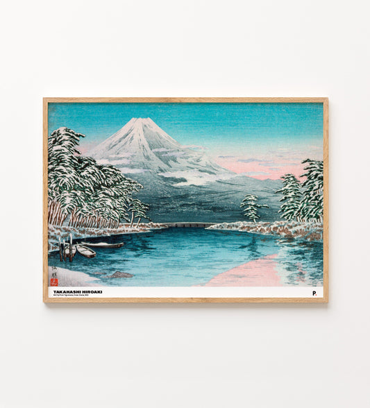 Takashi Hiroaki - Mt. Fuji from Tagonoura, Snow Scene (1932)