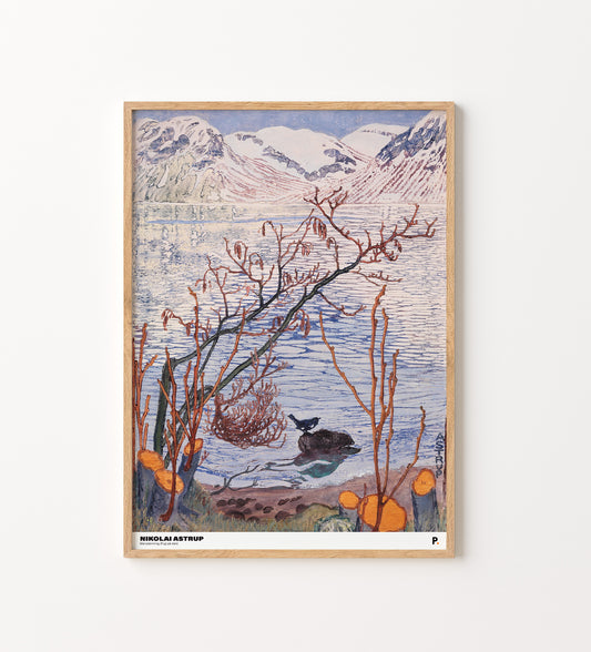 Nikolai Astrup - Martzstemning (fugl på sten)