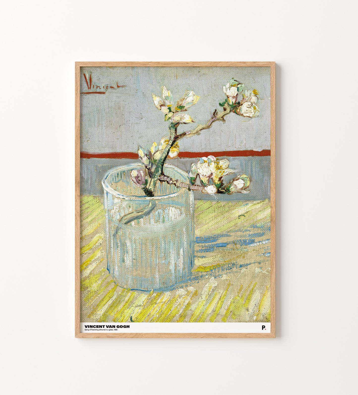 Vincent van Gogh - Sprig of flowering almond in a glass (1888)