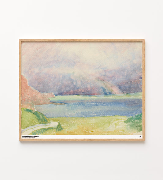 Giovanni Giacometti - Blick von Maloja auf den Silsersee mit Regenbogen (1908)